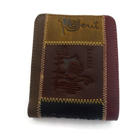 Men's Wallet Handmade Leather Design Mysterious City Machu Picchu